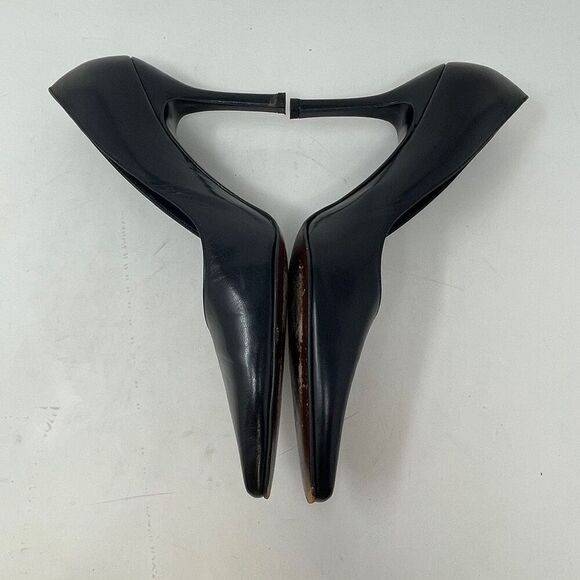 Stuart Weitzman Black Pointed Toe Leather Stiletto Pumps Heels Size 10 - Picture 2 of 8